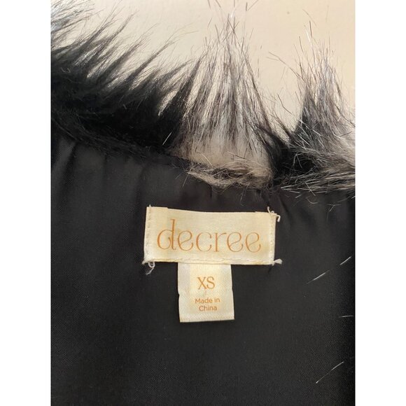 Decree Black & Gray Faux Fur Vest With Satin Lining XS - Picture 3 of 10
